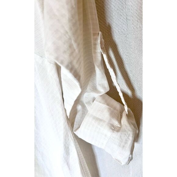 Columbia Top Women’s Roll Tab Sleeve Blouse V-Neck White Size S/P Cotton - Picture 4 of 9